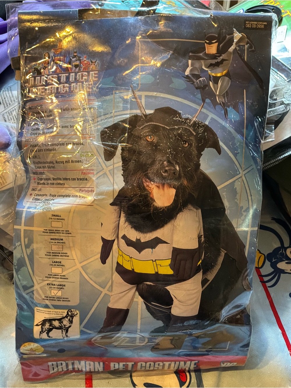 Justice league Batman pet costume size XL